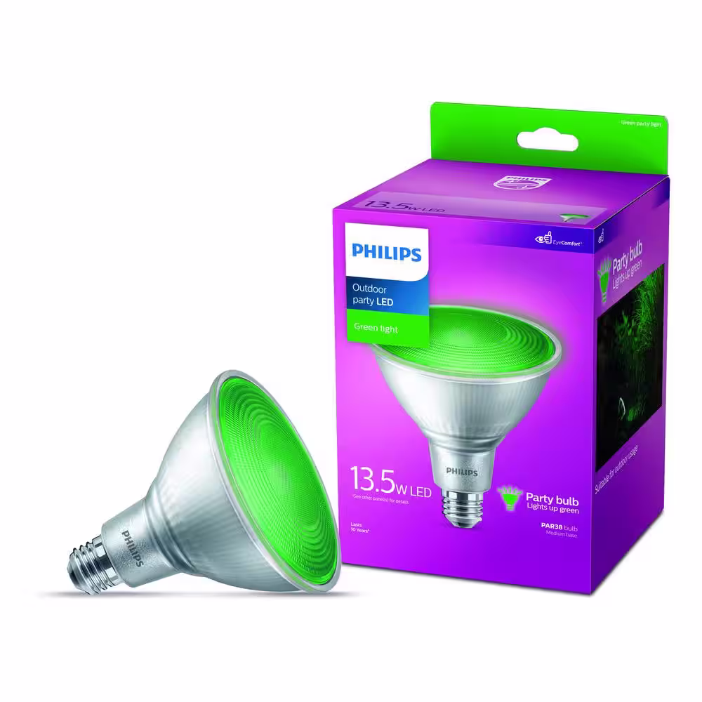 Philips 90-Watt Equivalent PAR 38 LED Flood in Green (1-Pack)