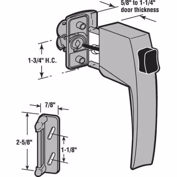 Prime-Line 1-3/4 in. Diecast Construction, Aluminum Color, Storm Door Latch (1 Set)