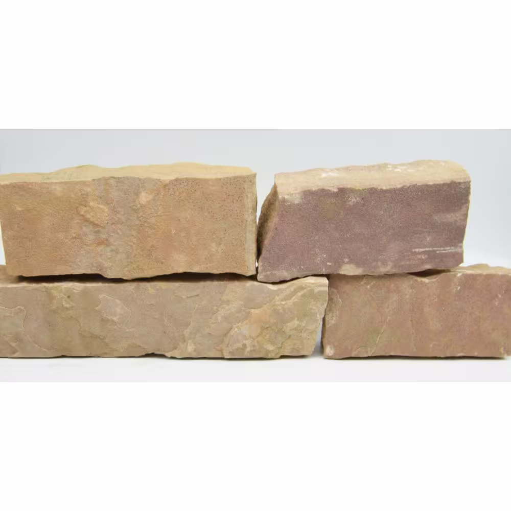 Southwest Boulder & Stone Approx 4 in. W x 4 in. Tall 500 lbs. Red Rosa Natural Finish Ledgestone Stone Tree Wall Edging Various Lengths