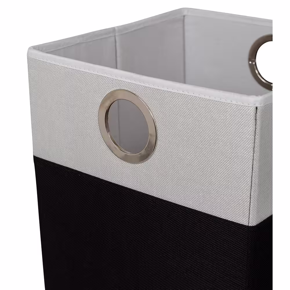 BirdRock Home Black Folding Cloth Laundry Hamper with Handles