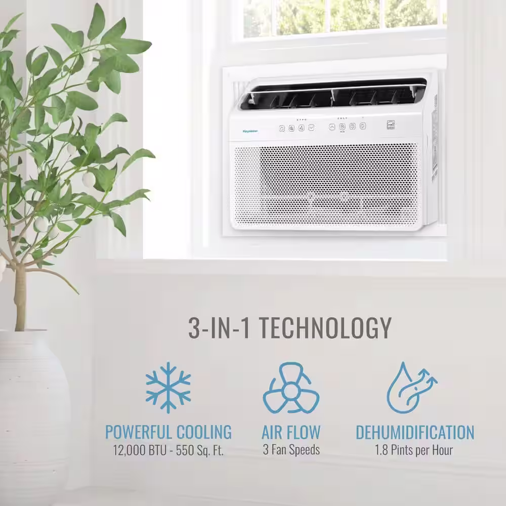 Keystone 12,000 BTU 115-Volts Window Mounted Inverter Air Conditioner with Remote Control