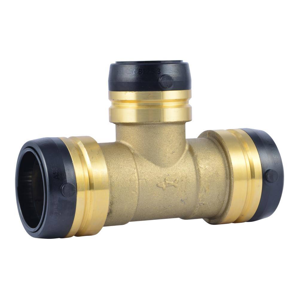 SharkBite 1-1/2 in. x 1-1/2 in. x 1-1/4 in. Push-to-Connect Brass Reducing Tee Fitting