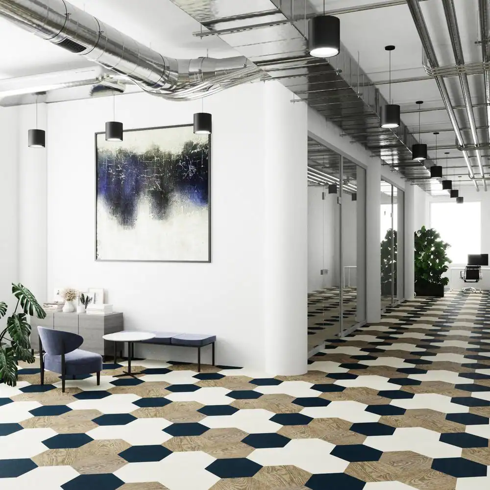 Lucida Surfaces MosaiCore Pearl 28 MIL x 12 in. W x 10 in. L Glue Down Waterproof Vinyl Tile Flooring (12.3 sqft/case)