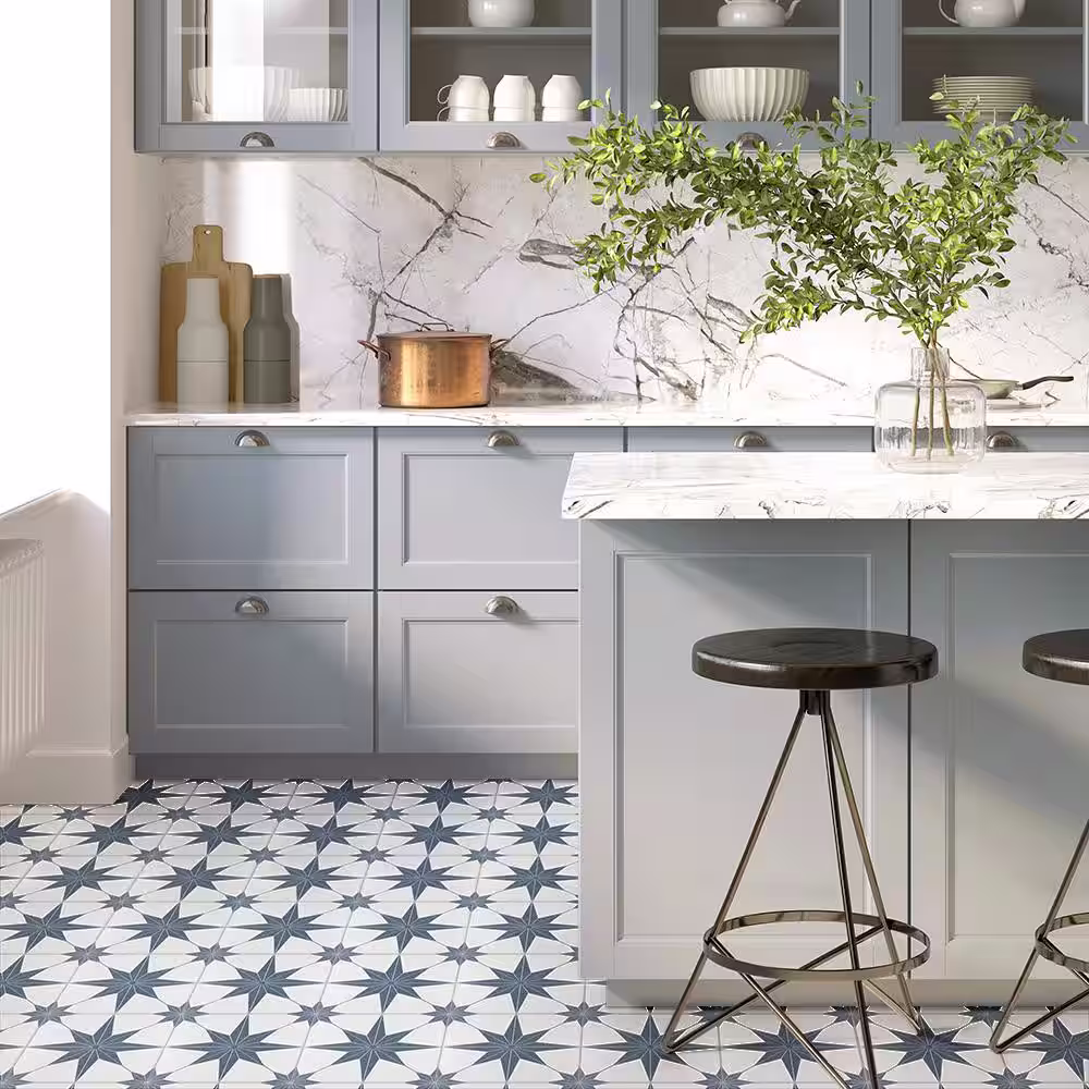 Merola Tile Stella Azul 9-3/4 in. x 9-3/4 in. Porcelain Floor and Wall Tile (10.88 sq. ft./Case)