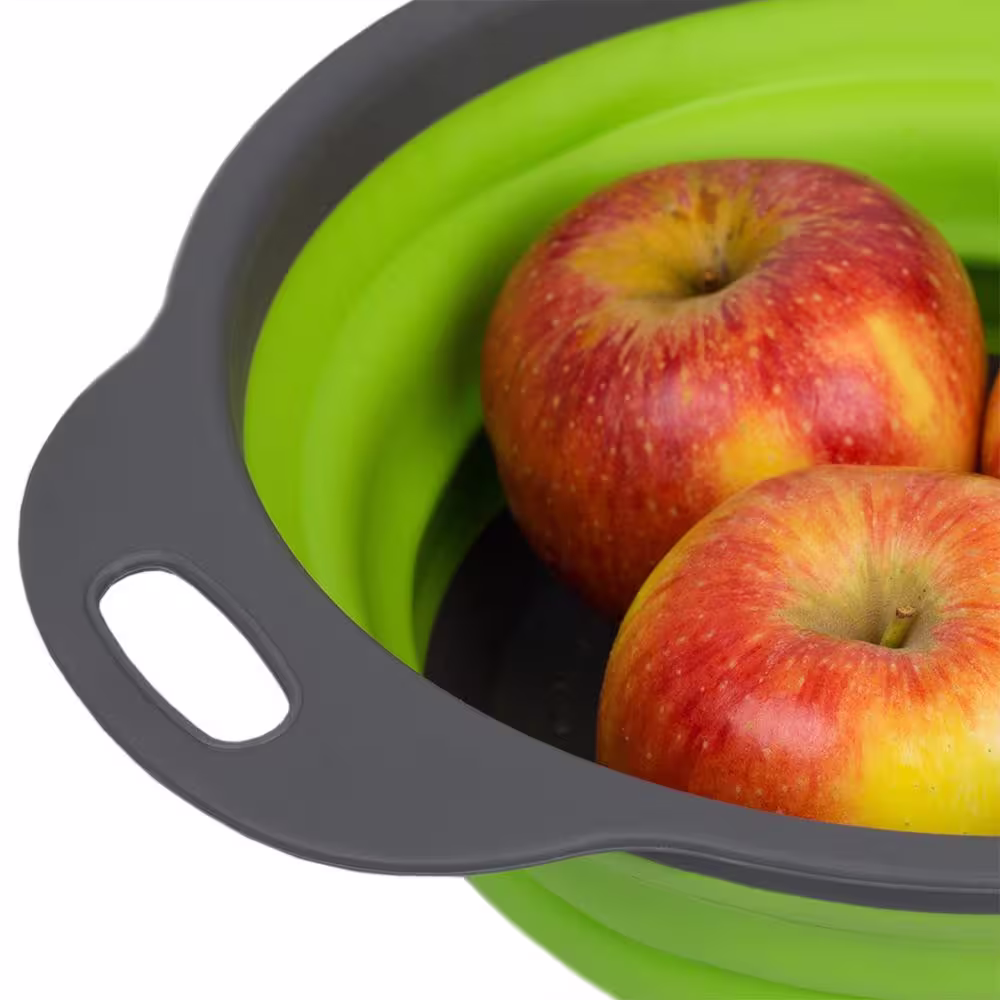 Home Basics Nesting Collapsible Silicone Colander (Set of 2)