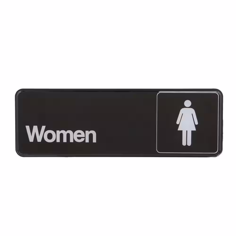 Everbilt 3 in. x 9 in. Plastic Women's Restroom Sign