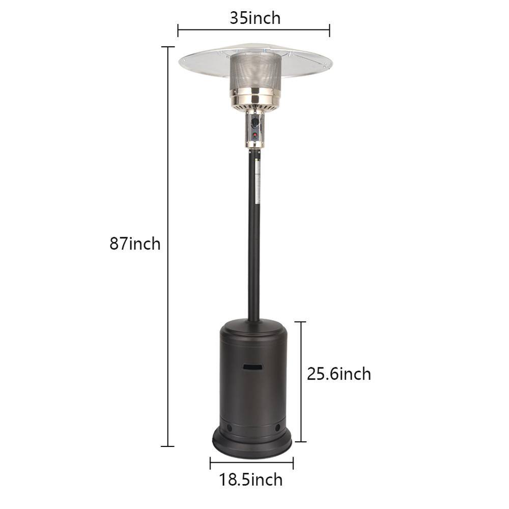 None 46000 BTU Patio Propane Heater in Mocha