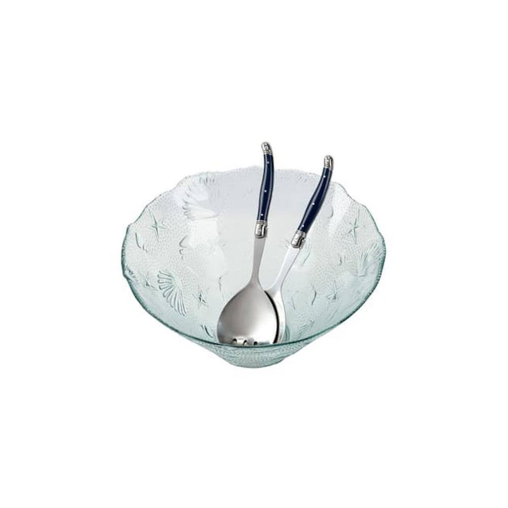 French Home 2-Piece Laguiole Connoisseur Navy Blue Salad Servers