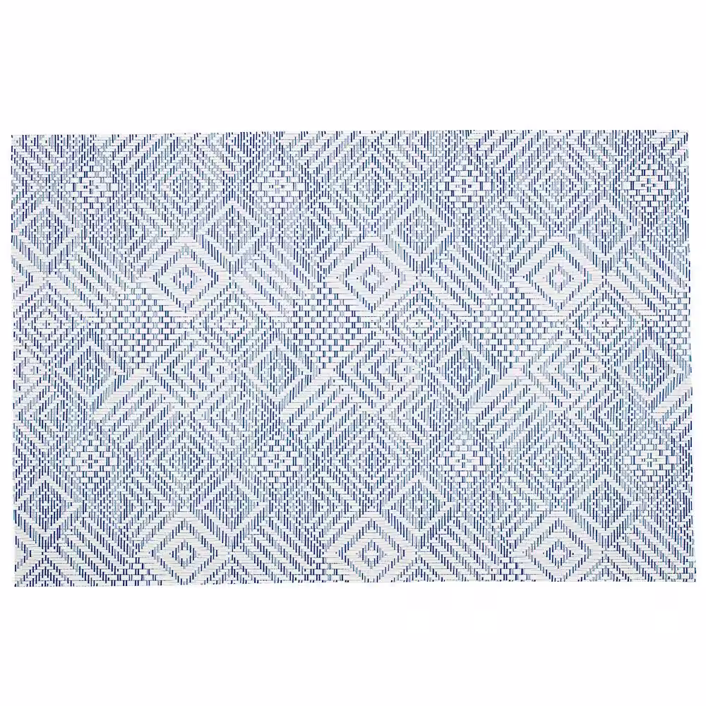 Kraftware EveryTable 18 in. x 12 in. Royal Blue Diamondback PVC Placemat (Set of 6)