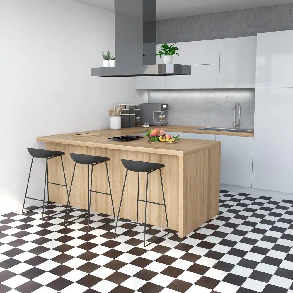 ACHIM Sterling Black and White Checkered 12 in. x 12 in. Peel and Stick Vinyl Tile (20 sq. ft. / case)
