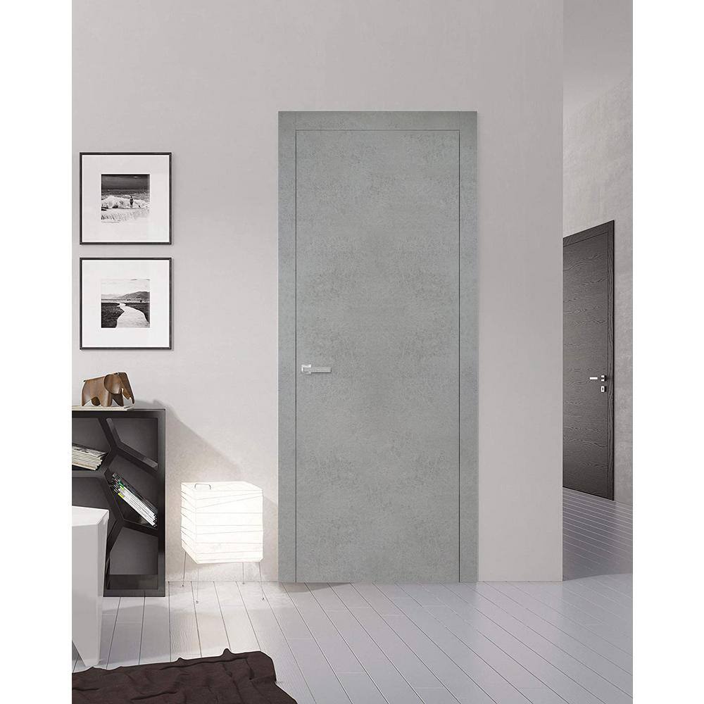 Sartodoors 0010 36 in. x 80 in. Flush No Bore Concrete Finished Pine Wood Interior Door Slab with Hardware