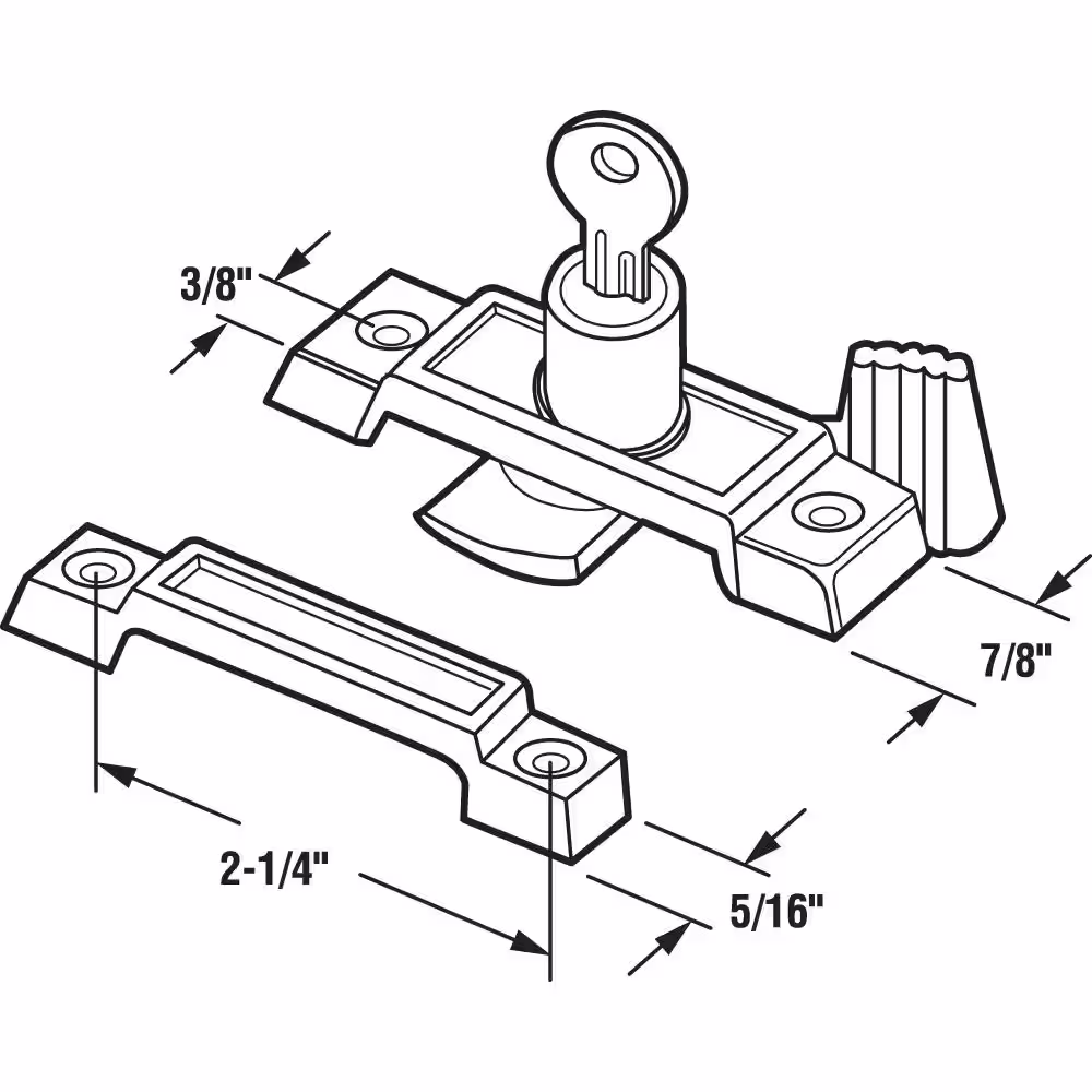 Prime-Line Diecast Black Finish, Keyed Window Sash Lock