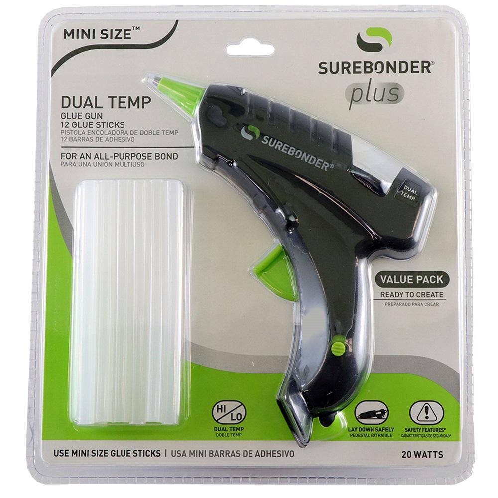Surebonder Dual Temp Mini Glue Gun Kit with Fuse