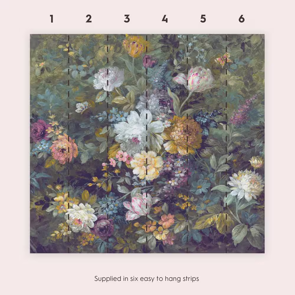 Laura Ashley Mathilde Multi Unpasted Removable Mural