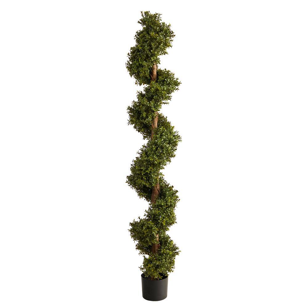 Nearly Natural 6 ft. Artificial Boxwood Spiral Topiary Tree