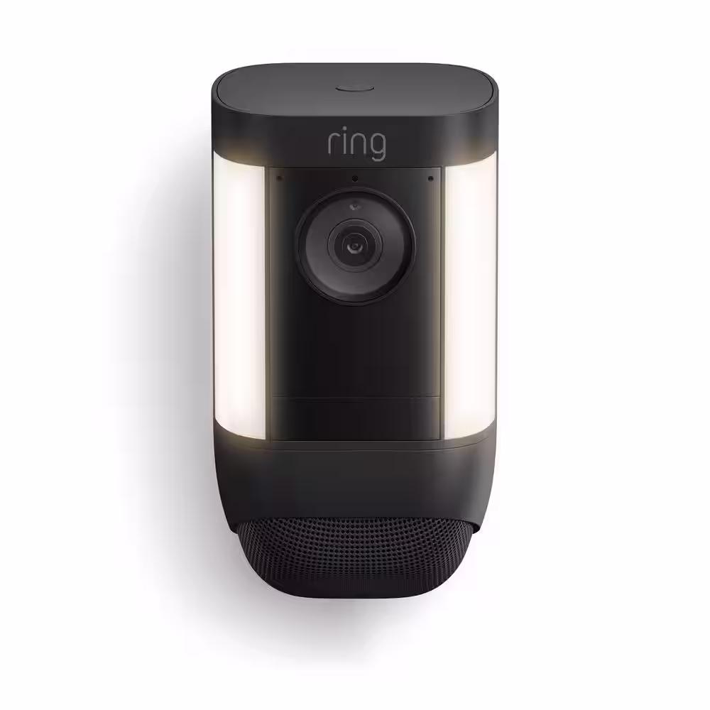 Ring Spotlight Cam Pro, Battery - Smart Security Video Camera with LED Lights, Dual Band Wifi, 3D Motion Detection, White