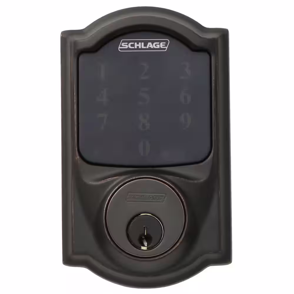Schlage Camelot Aged Bronze Connect Smart Lock With Alarm