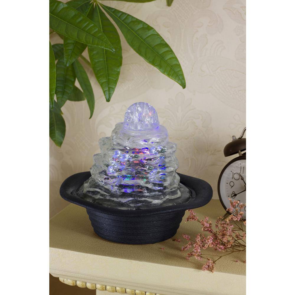 ORE International 7.5 in. Rock Climb Ice Table Fountain with Multi-Lights