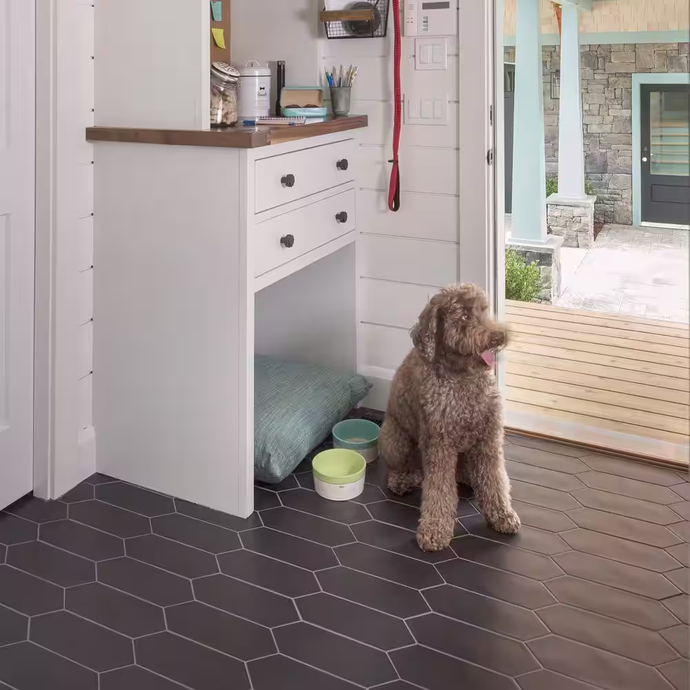 Merola Tile Kite Black 3-7/8 in. x 11-3/4 in. Porcelain Floor and Wall Tile (11.2 sq. ft./Case)