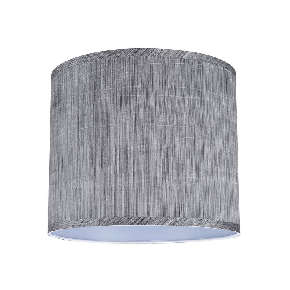 Aspen Creative Corporation 12 in. x 10 in. Grey and Black and Striped Pattern Hardback Drum/Cylinder Lamp Shade