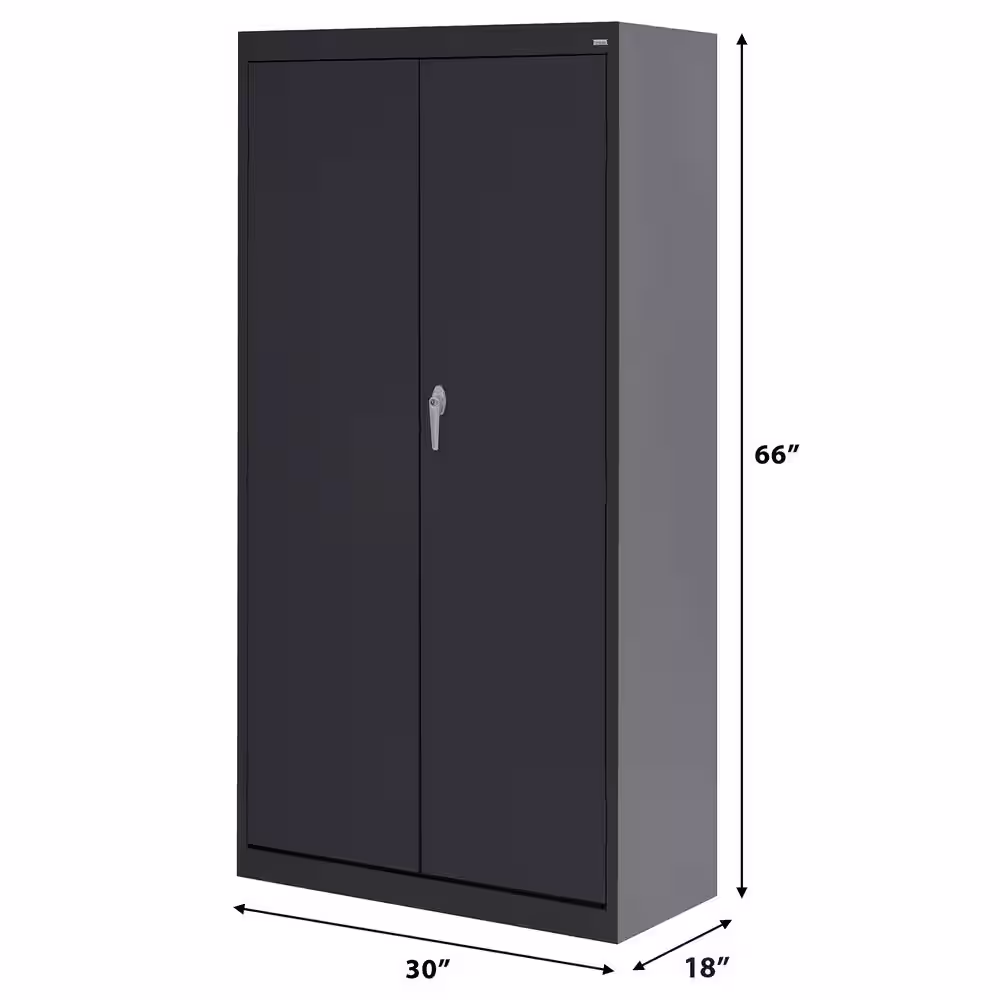 Sandusky Supply ( 30 in. W x 66 in. H x 18 in. D ) Freestanding Cabinet with 3 Fixed Shelves in Black