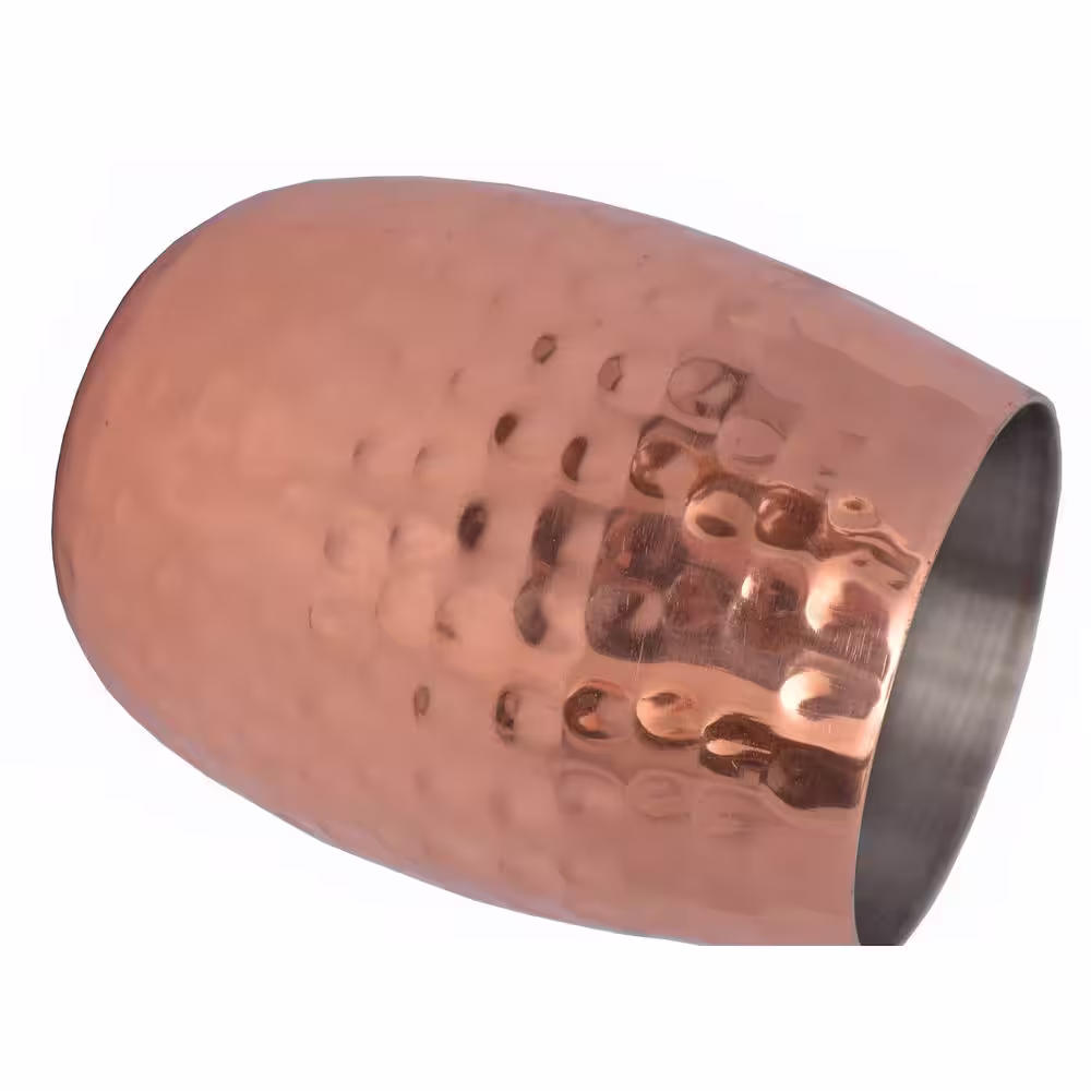 None 16 oz. Double Wall Hammered Copper Tumbler (4-Pack)