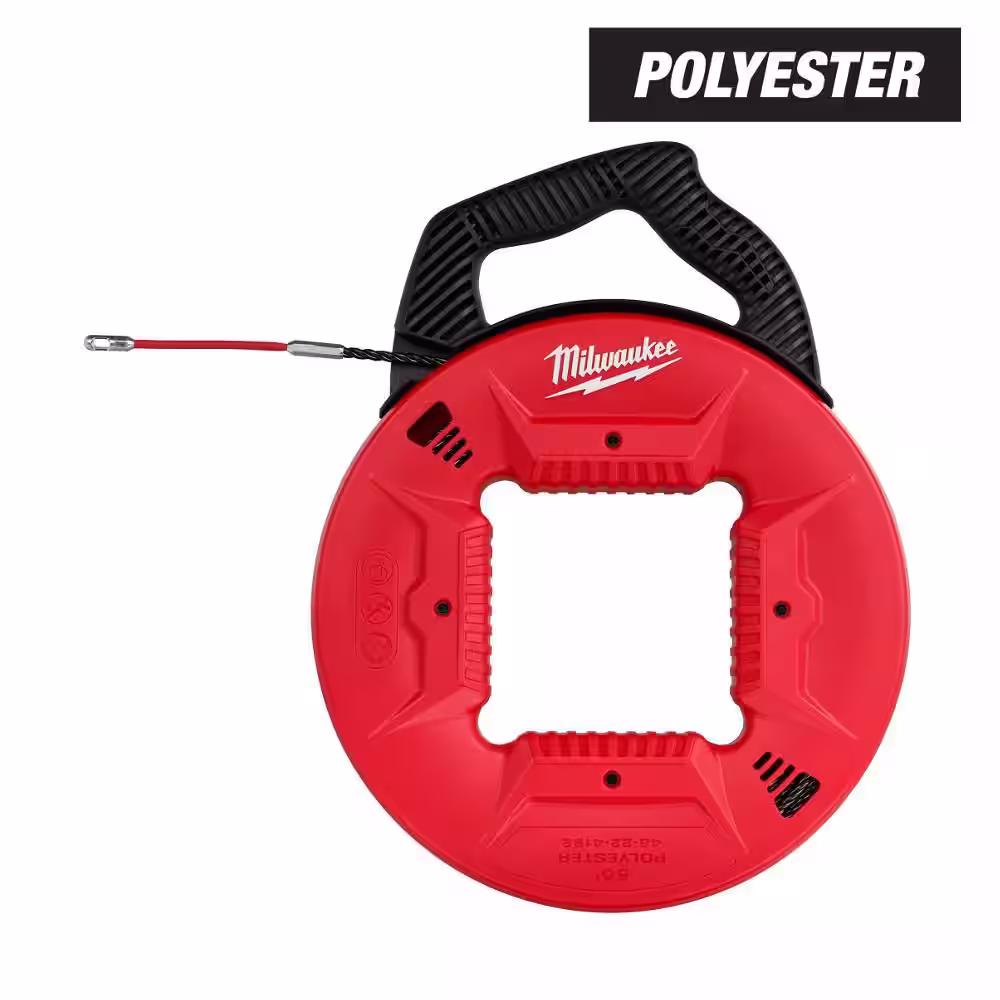 Milwaukee 200 ft. Polyester Fish Tape with Flexible Metal Leader with 1/8 in. x 240 ft. Steel Fish Tape