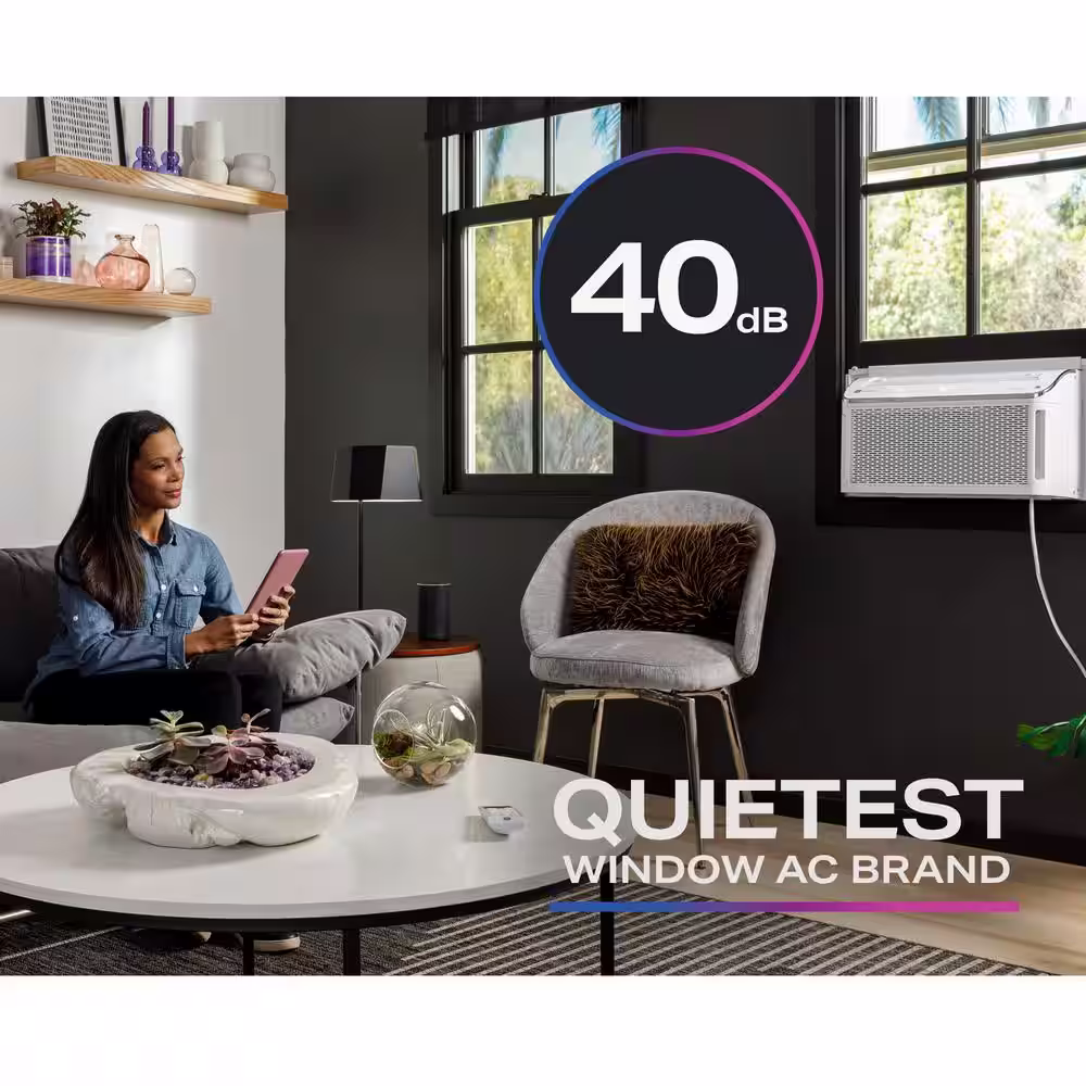GE Profile Profile 6,150 BTU 115-Volt Smart Window Room Air Conditioner with Wi-Fi and Remote in White