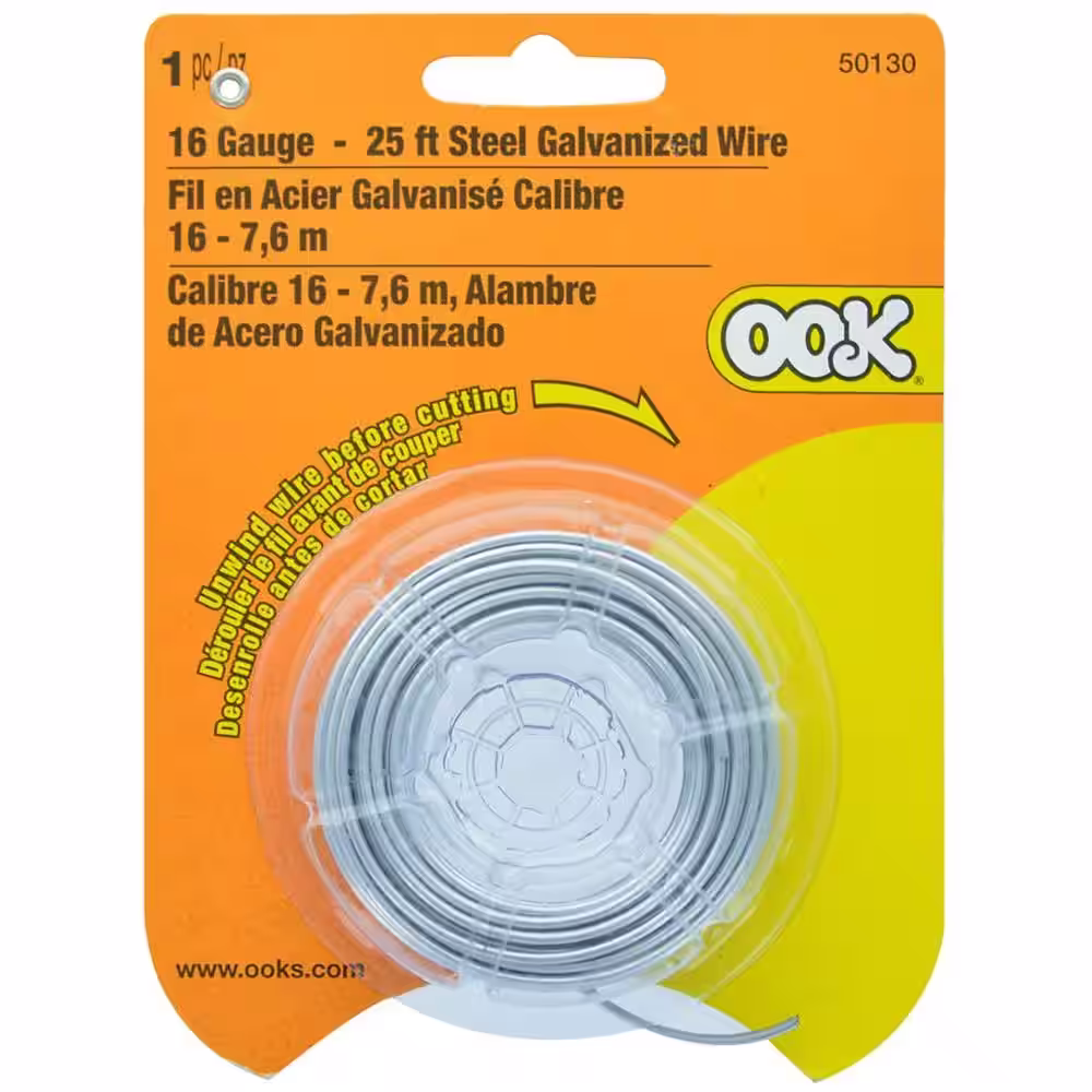OOK 25 ft. 55 lb. 16-Gauge Galvanized Steel Wire