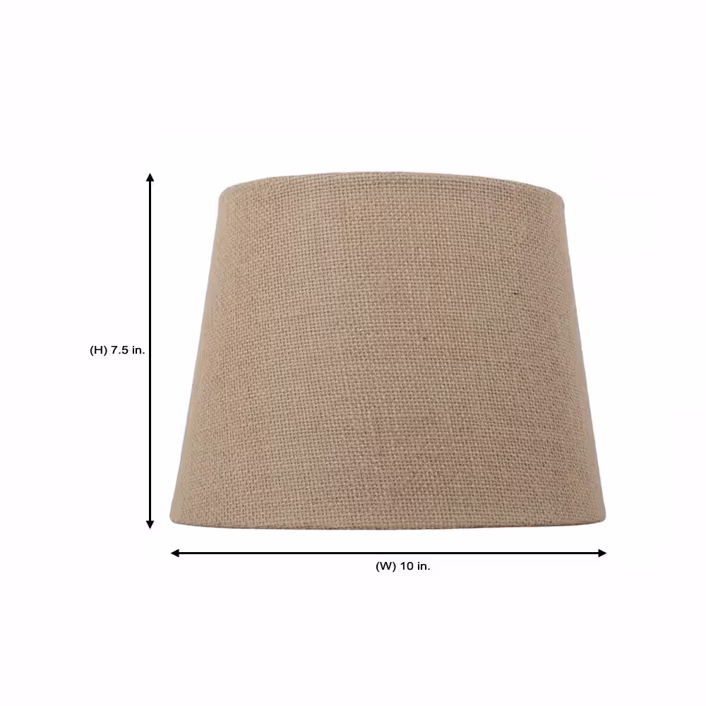 Hampton Bay Mix and Match 10 in. x 7.5 in. Grey Hardback Accent Lamp Shade