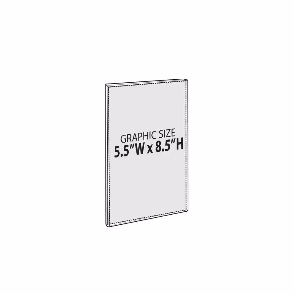 Azar Displays 5.5 in. x 8.5 in. Acrylic Clear Wall U Frame with Adhesive Tape