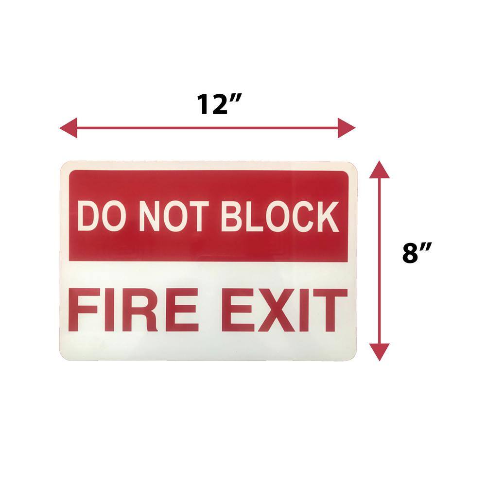 Safe Handler Red/White, Do Not Block Fire Exit Sign, Metal Fire Safety Sign (10-Pieces)