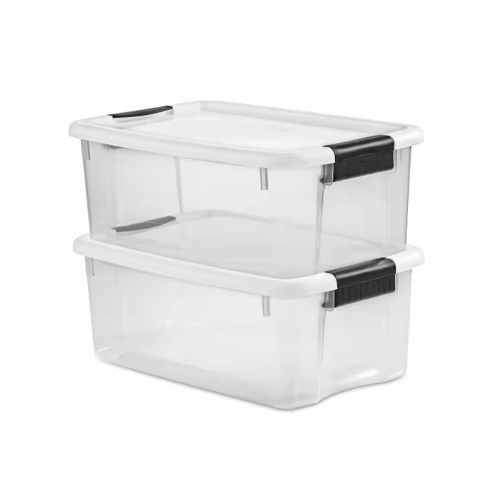 Sterilite 18 Qt. Clear Ultra Latch Storage Organizer Container Box (24-Pack)