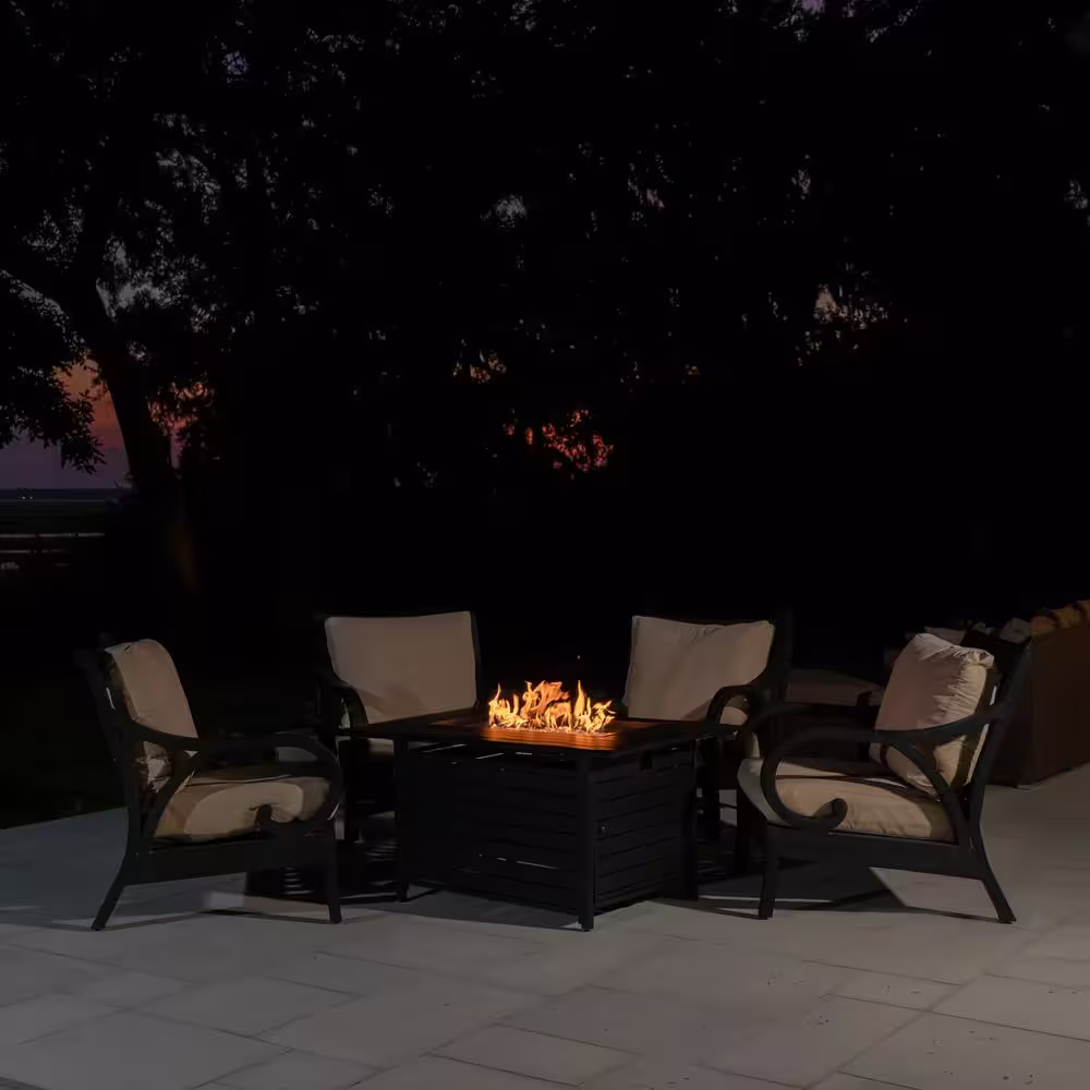 Fire Sense Longmont 49 in. x 35 in. Rectangular Extruded Aluminum LPG Fire Pit