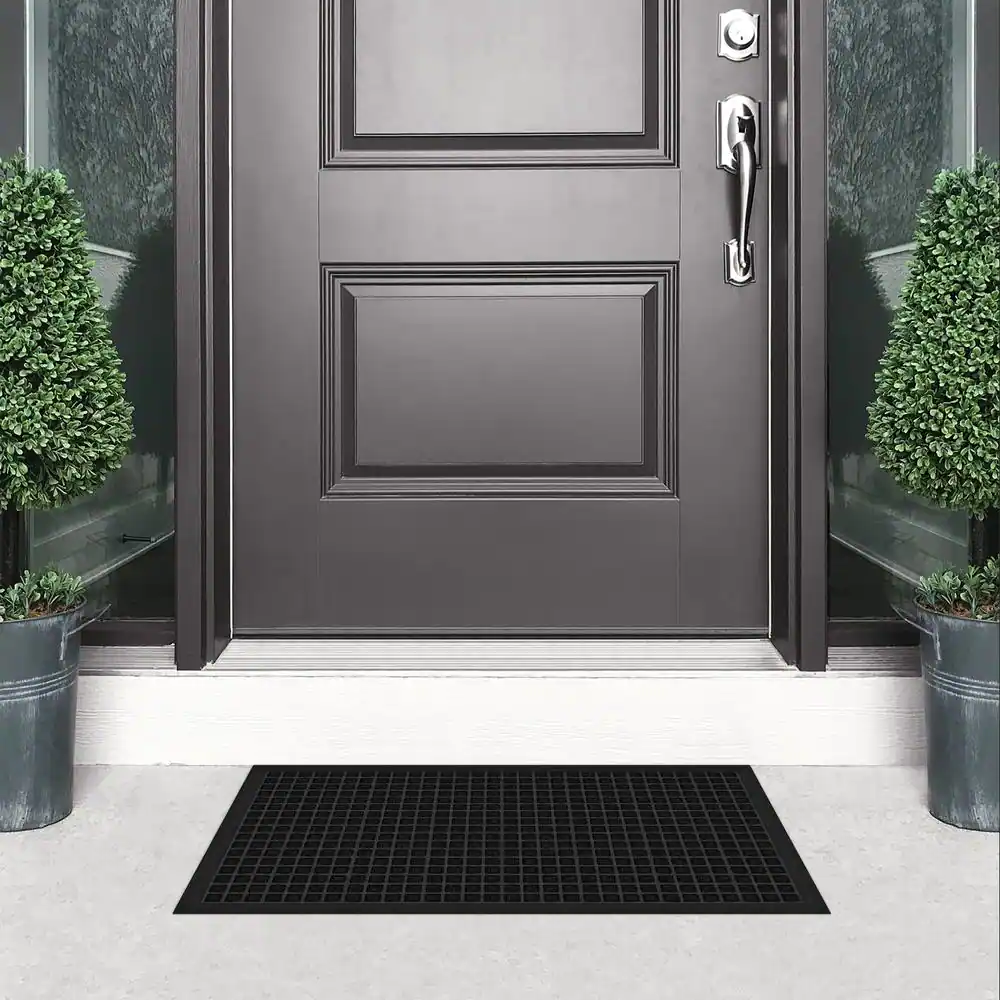 TrafficMaster Embossed Black 18 in. x 30 in. Door Mat