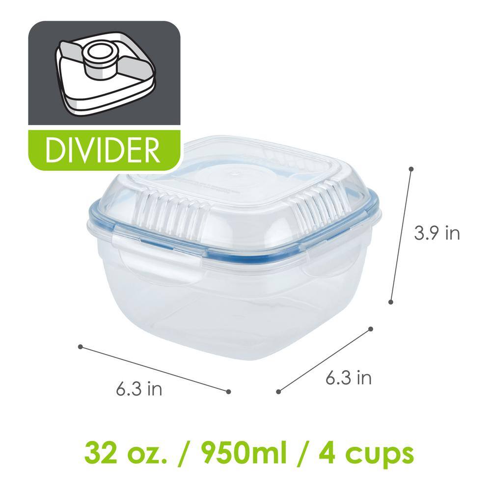 None On the Go Meals 3-Piece 32 lbs. Salad Bowl with Tray Set