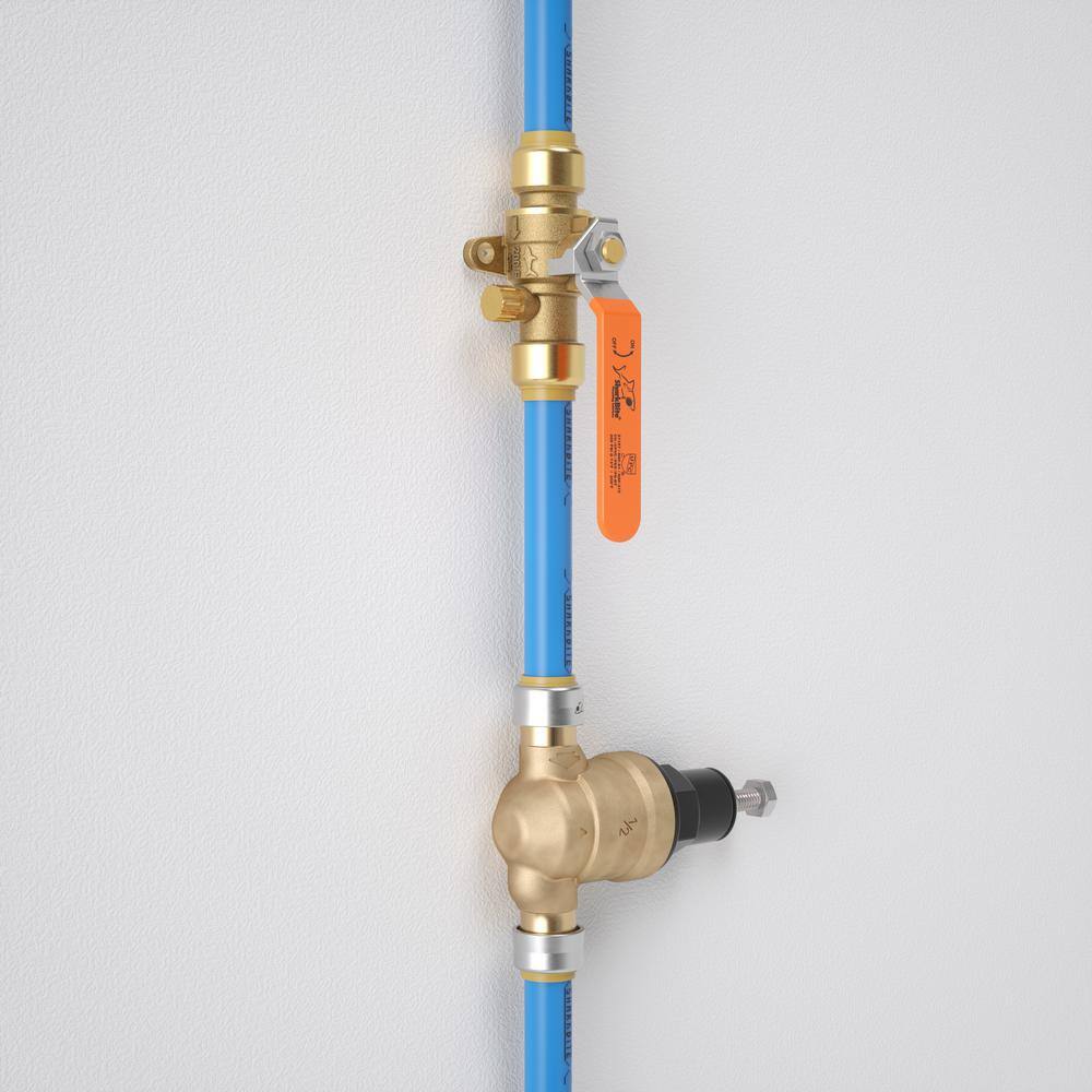 SharkBite 1/2 in. Push-to-Connect Brass Drop Ear Ball Valve with Drain