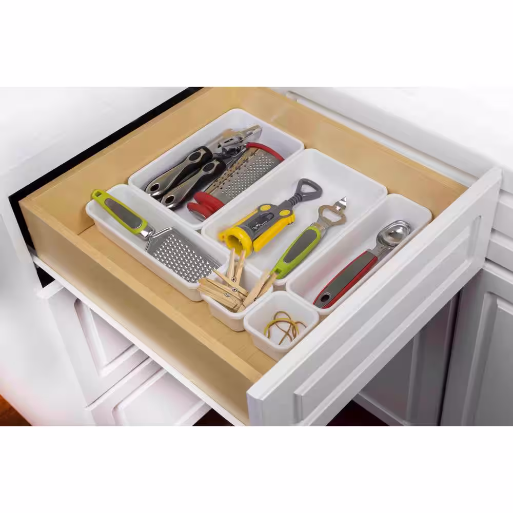 Home Basics 9.20 in. W x 3.6 in. D 8-Piece Multi-Drawer Organizer