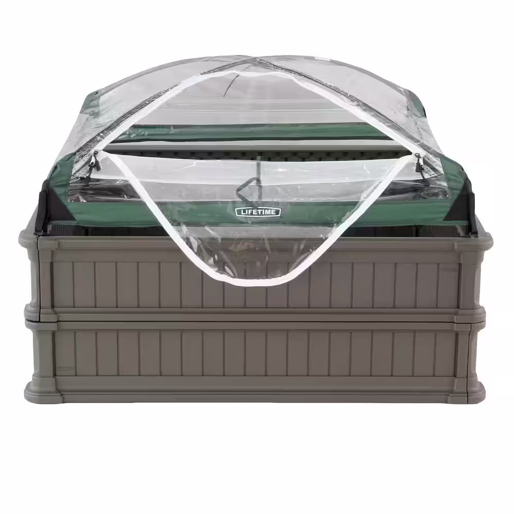 Lifetime 4 ft. x 4 ft. Two Raised Garden Beds with One Tent Enclosure