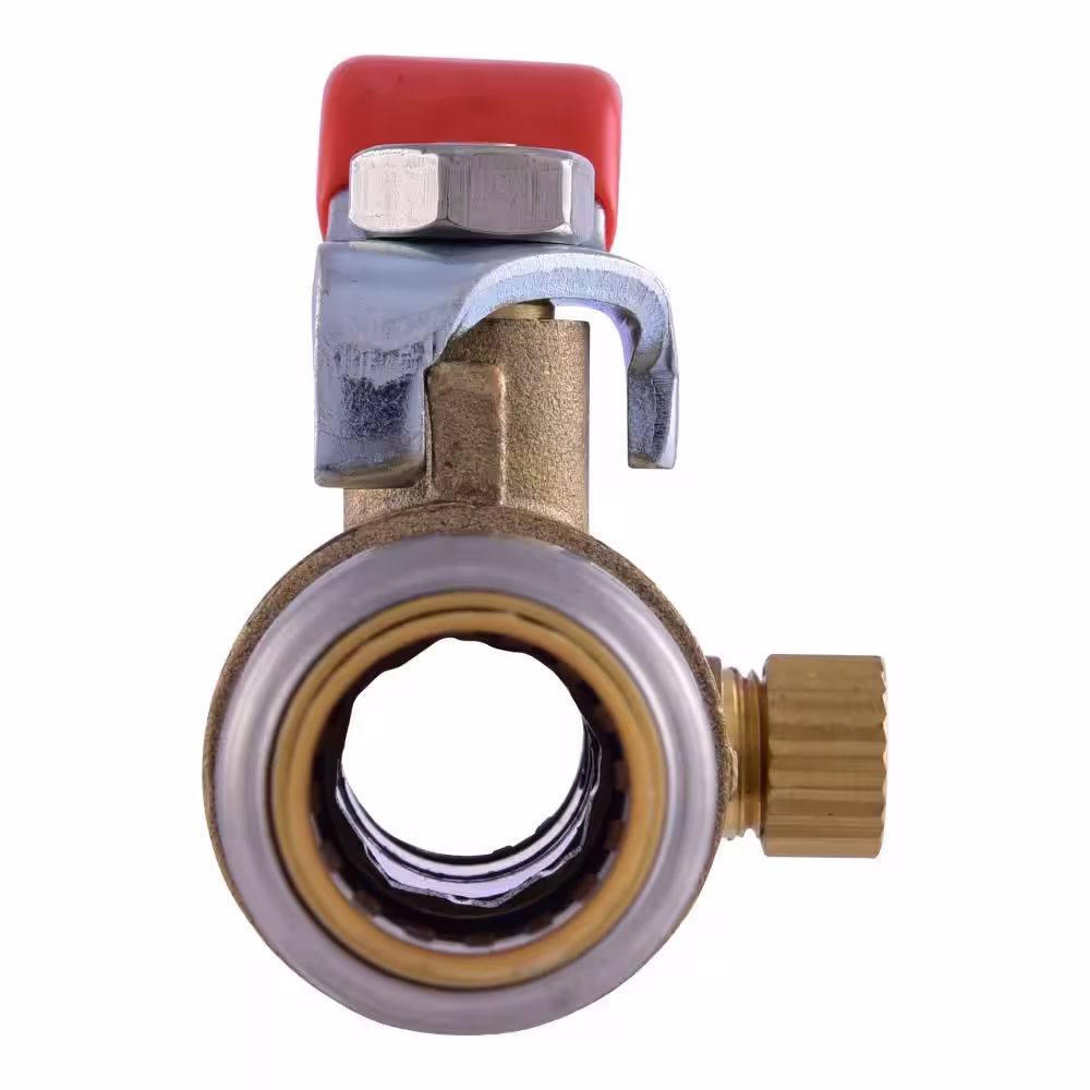 SharkBite Max 1/2 in. Brass Push-to-Connect Ball Valve with Drain and Drop Ear