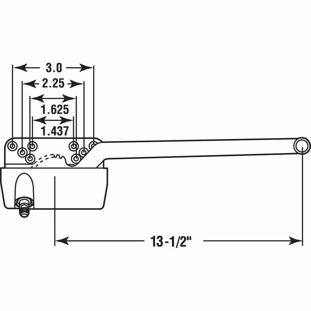 Prime-Line 13-1/2 in. White Casement Window Operator, Diecast, Right Hand, Ellipse