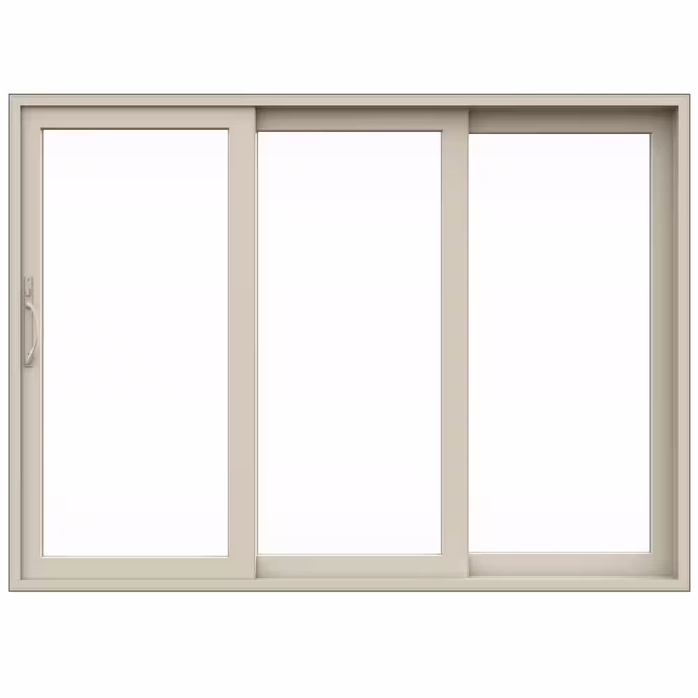 JELD-WEN V4500 Multi-Slide 105 in. x 80 in. Right-Hand Low-E Desert Sand Vinyl 3-Panel Prehung Patio Door