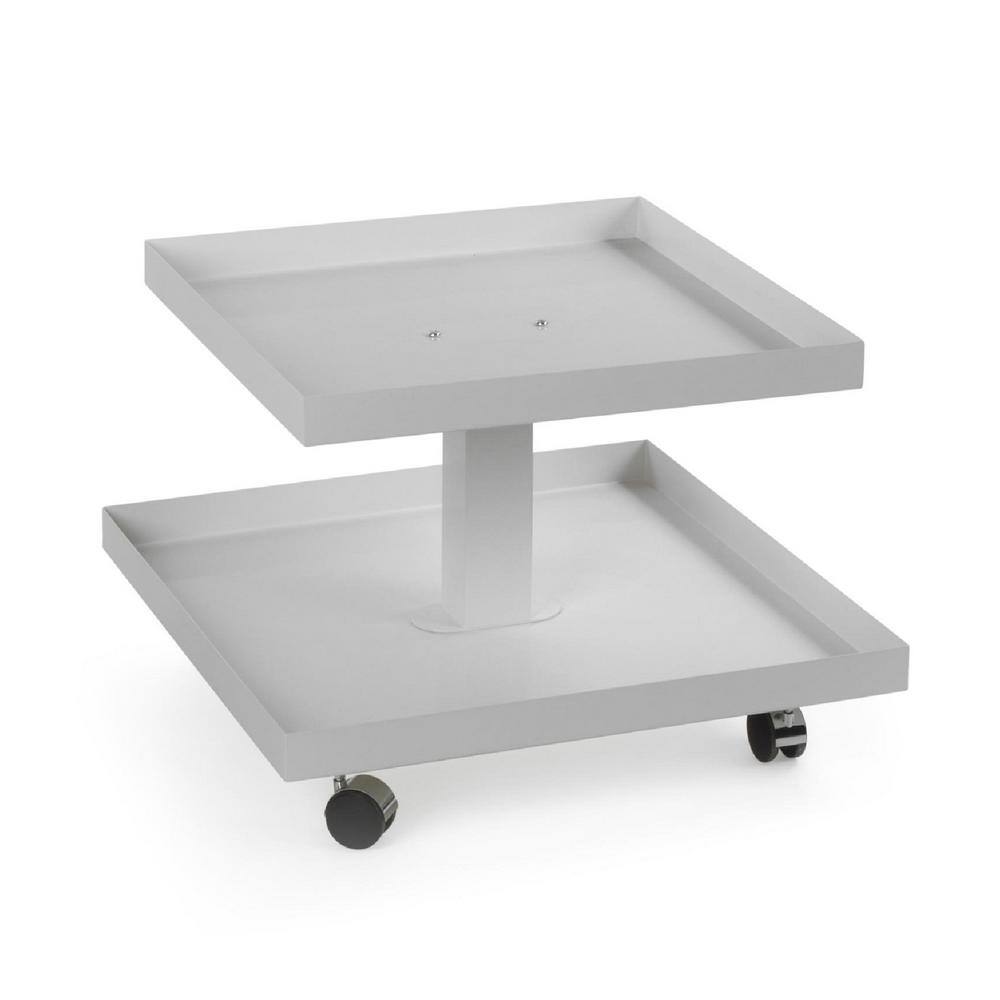 None White Rolling 6-Tier Metal Shelving Unit (26 in. W x 68 in. H x 26 in. D)