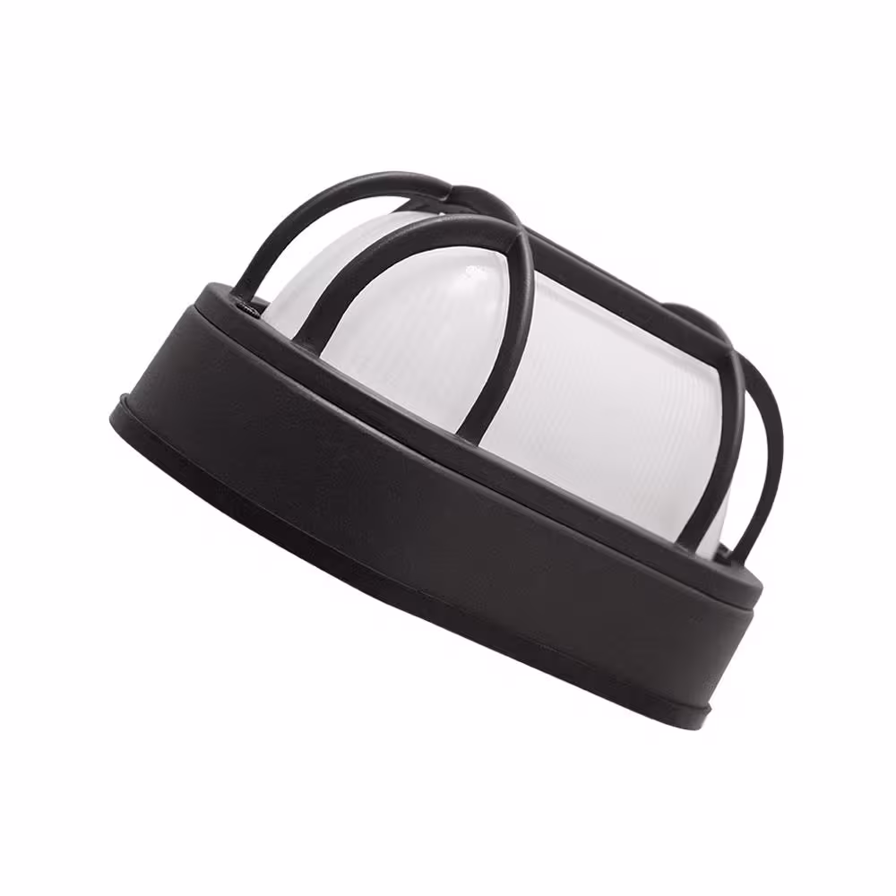 Euri Lighting Black Outdoor Integrated LED Bulkhead Wall Light
