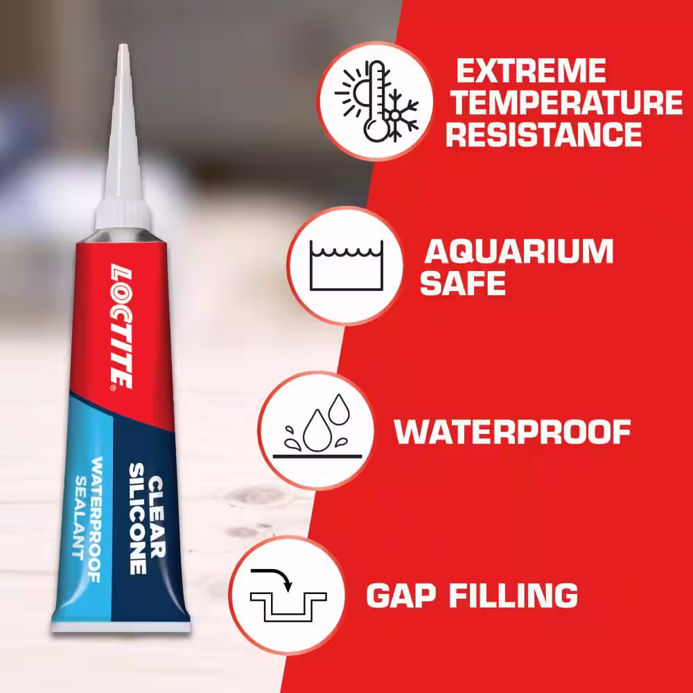 Loctite Silicone Waterproof Multipurpose Adhesive Sealant 2.7 oz. Clear Tube  (each)