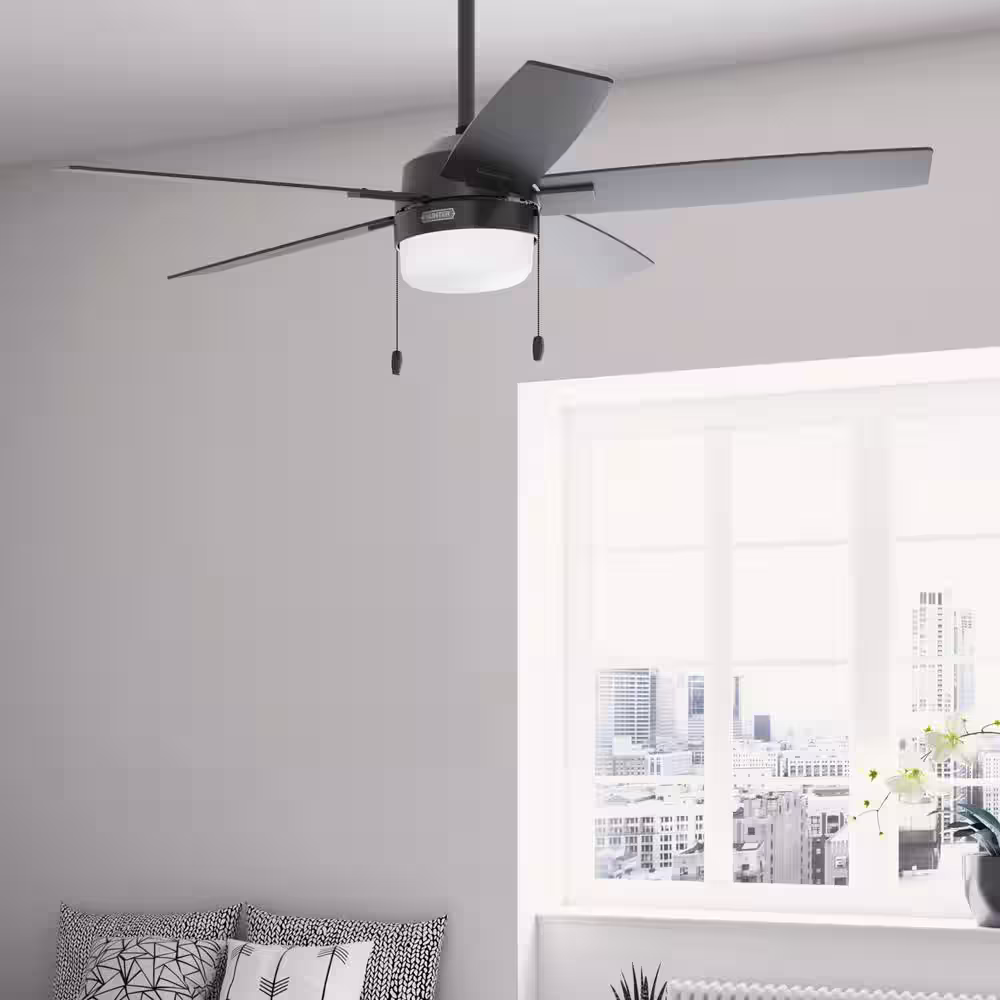 Hunter Anisten 52 in. Indoor Matte Black Ceiling Fan with Light Kit Included