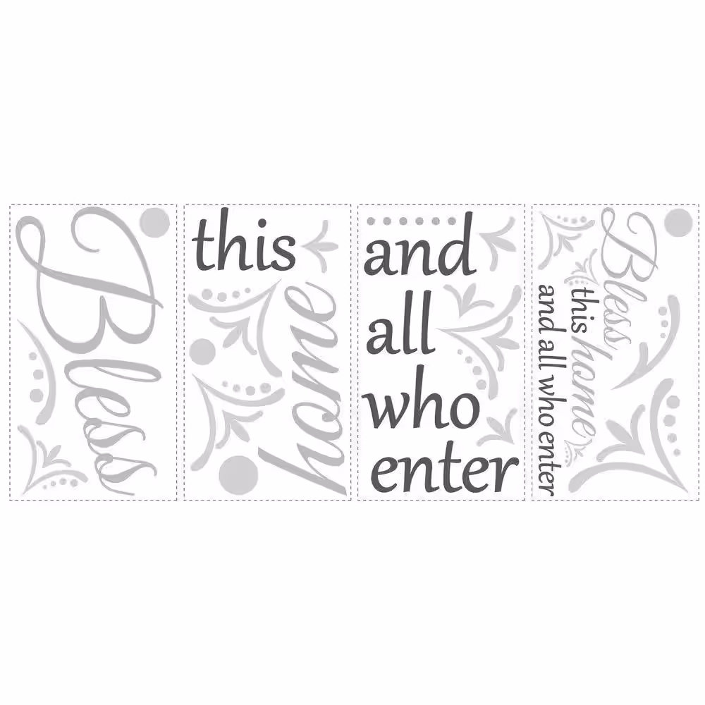 RoomMates 10 in. x 18 in. Bless this Home 25-Piece Peel and Stick Wall Decals
