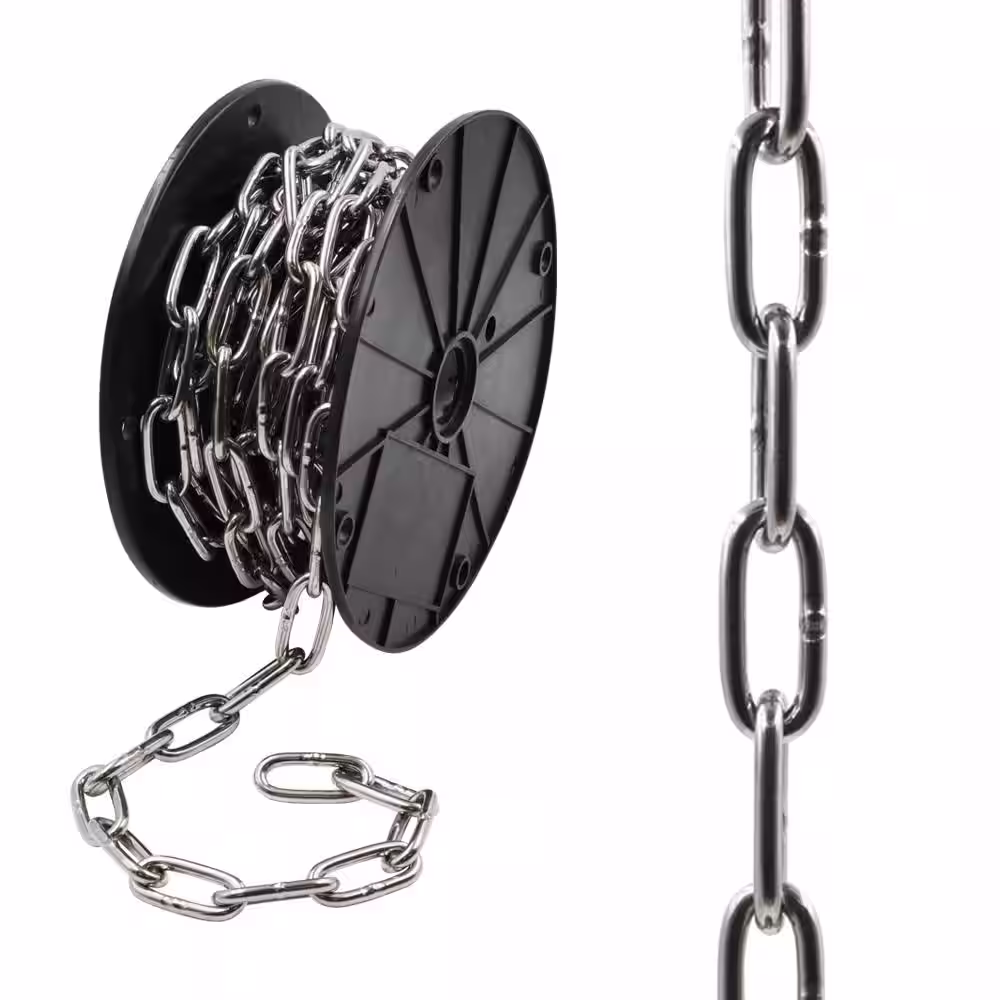 Everbilt 2/0 x 1 ft. Stainless Steel Straight Link Chain