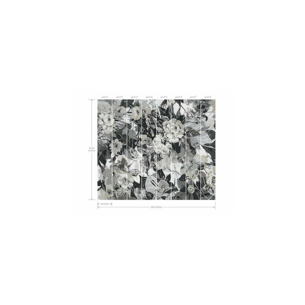 York Wallcoverings Neutral Multi Pop Floral Mural