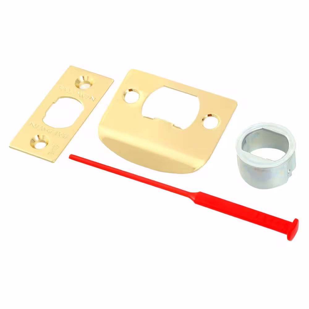 Baldwin Reserve Curve Lifetime Polished Brass Bed/Bath Door Handle with Traditional Round Rose